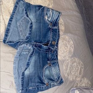 Amethyst blue denim shorts